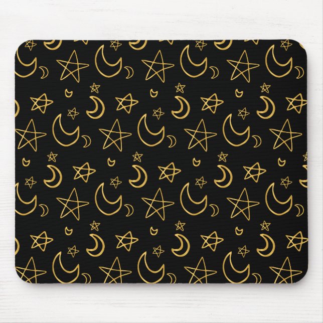 Gold Muster für Monde und Stars Mousepad (Vorne)