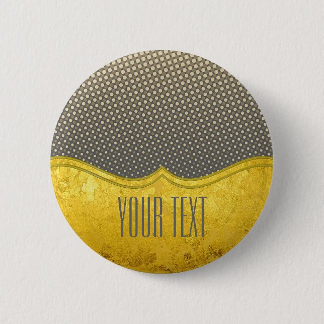 GOLD-Muster / Goldblatt + Foto & Text Button (Vorderseite)