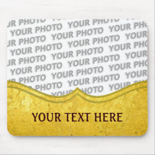 GOLD-Muster / Goldblatt + Foto & Text Mousepad