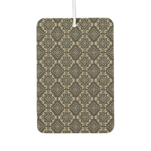 Gold n Brown Geometric Pattern / Indische Printwer Autolufterfrischer