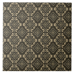 Gold n Brown Geometric Pattern / Indische Printwer Fliese