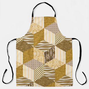 Gold nahtlose Patchwork-Muster. Vintager Illustrat Schürze