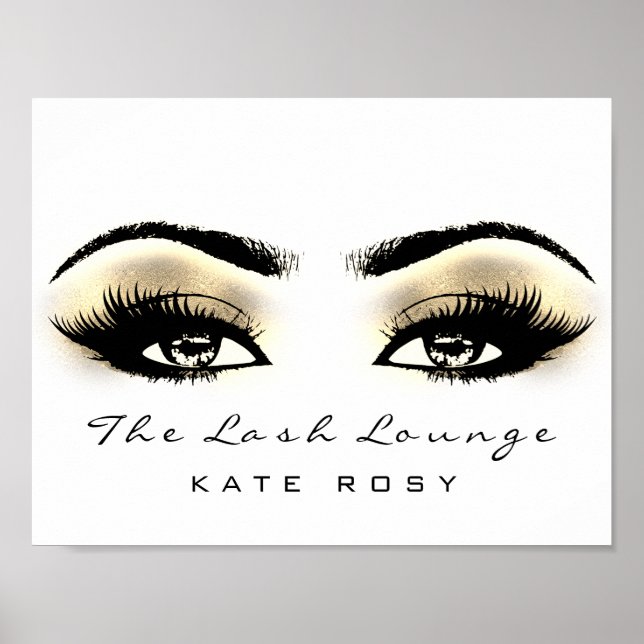 Gold Name Makeup Artist Beauty Studio Lashes Brown Poster (Vorne)