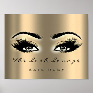 Gold Name Makeup Artist Beauty Studio Lashes Poster