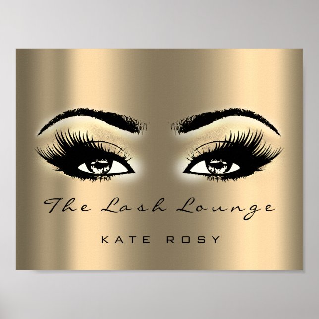 Gold Name Makeup Artist Beauty Studio Lashes Poster (Vorne)