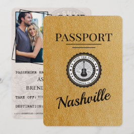 Gold Nashville Passport Save the Date