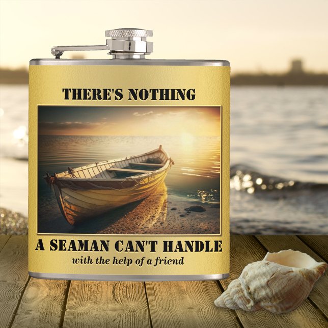 Gold Nautical Boat Flachmann (Von Creator hochgeladen)