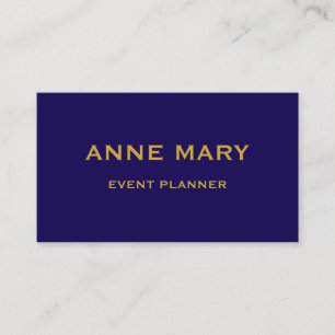 Gold Navy Blau Elegante Glam Hochzeits-Event-Plane Visitenkarte