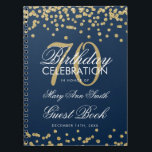 Gold Navy Blue 70th Birthday Gästebuch Confetti Notizblock<br><div class="desc">Elegante 70. Geburtstagsparty Gold Glitzer Confetti auf Navy Blue Vorlage. Einfach zu bedienen und leicht zu personalisieren. Bestelle noch heute!</div>