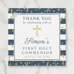 Gold Navy Blue First Heilige Kommune Vielen Dank Geschenkanhänger