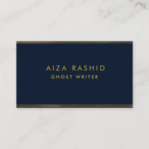 Gold Navy Blue Minimalistisch Modernes Beruflich Visitenkarte