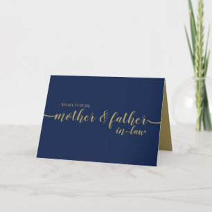 Gold Navy Minimal Neue Eltern Mutter Vater Karte