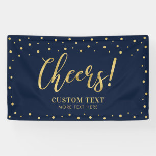 Gold & Navy Moderne Gratulation für jede Party Banner