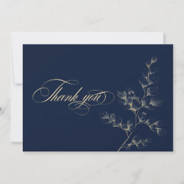 Gold & Navy Wedding Thank You Card Dankeskarte