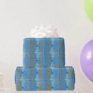 Gold Neon blau luxuriöses Wrapping Paper Geschenkpapier