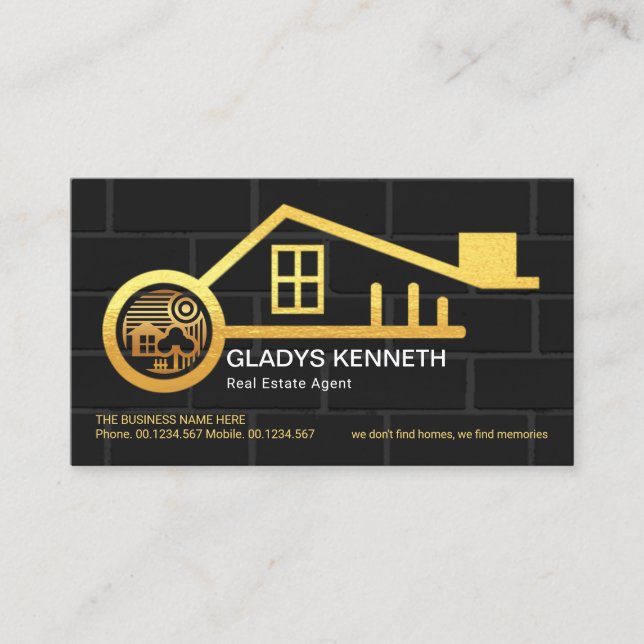 Gold neue Zuhause Key Real Anwesen Property Visitenkarte (Vorderseite)