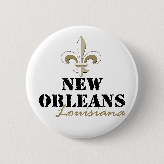 Gold New Orleans Louisiana Button (Vorderseite)