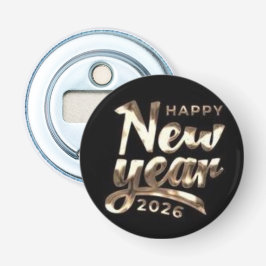 Gold New Year 2026 Badge Flaschenöffner