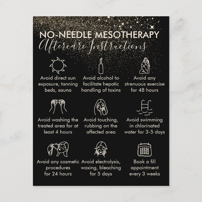 Gold No Needle Mesotherapie Nachsorge Budget Flyer (Hinten)