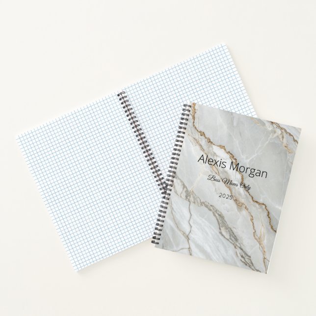 Gold-Notebook aus weißem Marmor Notizbuch (Innenseite)