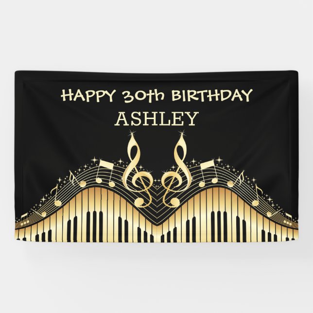 Gold Notes und Tastaturen Banner (Horizontal)