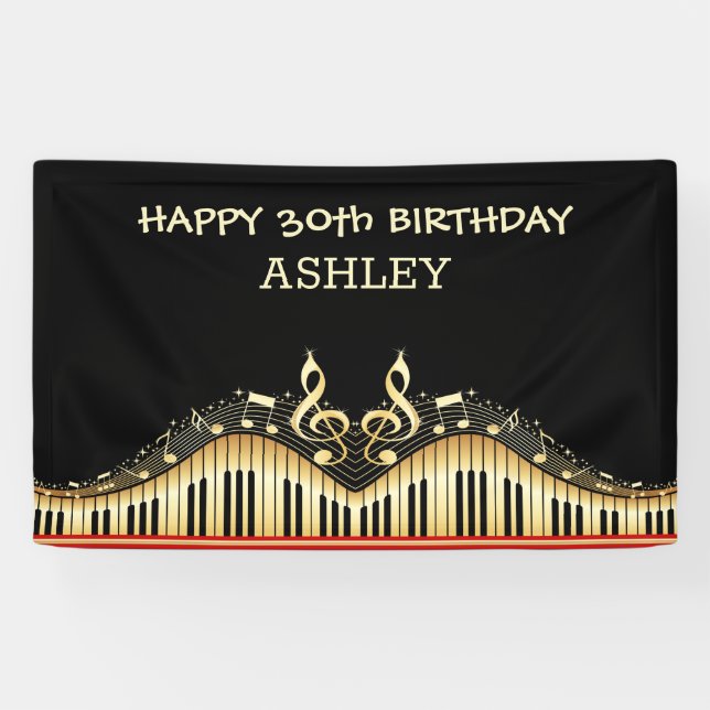 Gold Notes und Tastaturen, rote Lines Banner (Horizontal)
