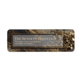 Gold Nugget Obsidian Marble Return Address