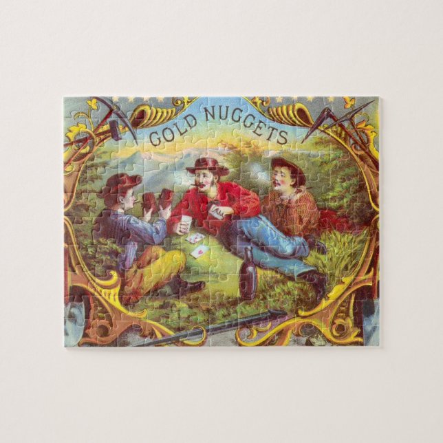Gold Nuggets Antique Cigar Label (Horizontal)
