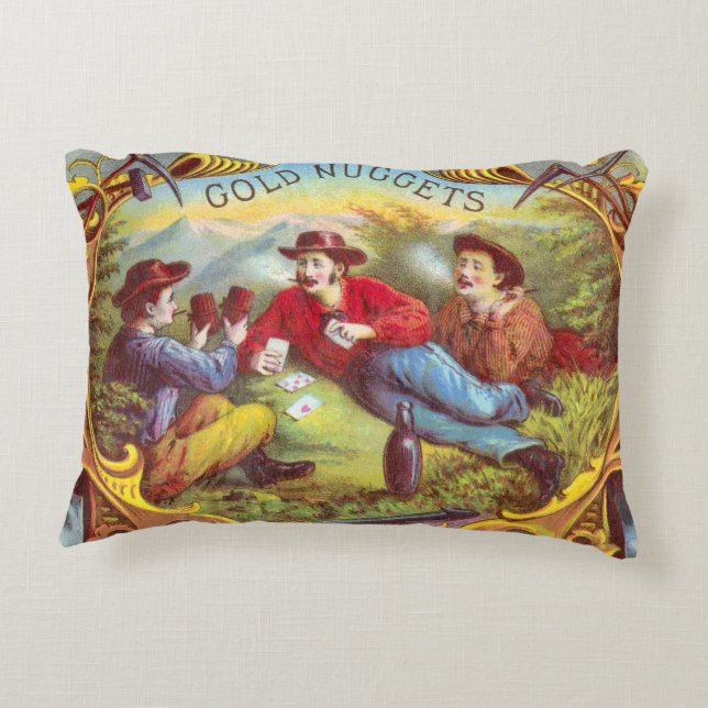 Gold Nuggets Antique Cigar Label Dekokissen (Rückseite)