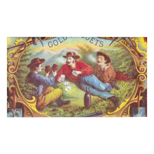 Gold Nuggets Antique Cigar Label Namenschild (Vorderseite)