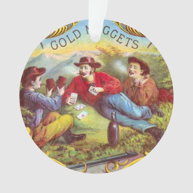 Gold Nuggets Antique Cigar Label Ornament (Vorderseite)