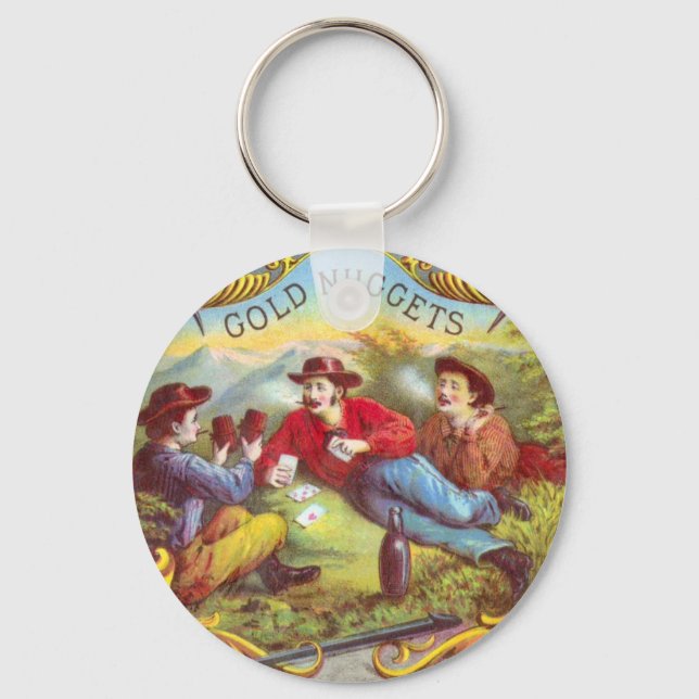 Gold Nuggets Antique Cigar Label Schlüsselanhänger (Vorderseite)