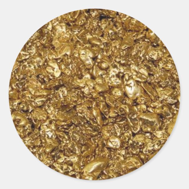 Gold Nuggets Runder Aufkleber (Vorderseite)