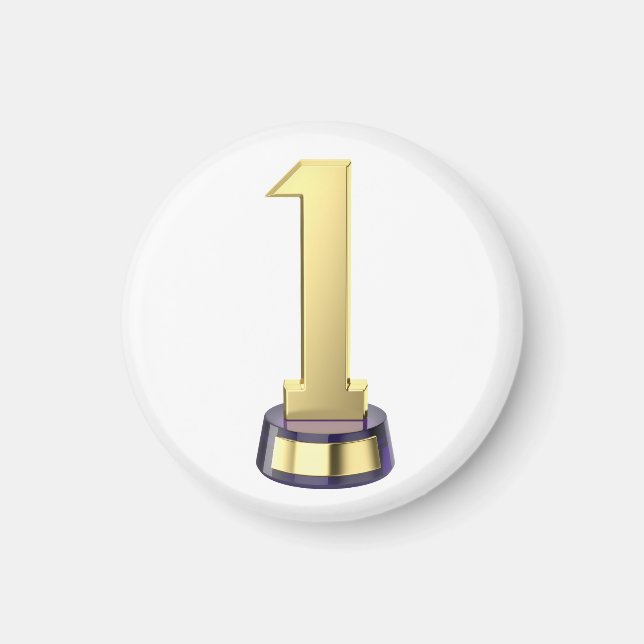 Gold Nummer eins Trophäe Magnet (Vorne)