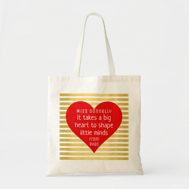 Gold Nursery Merci Enseignant Sac Rouge GRAND COEU (Devant)