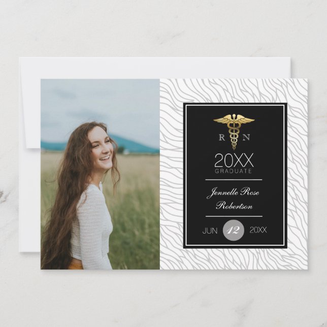 Gold Nursing Graduation Party | Ankündigung (Vorderseite)