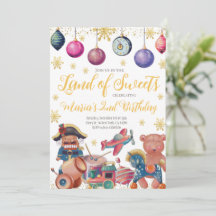 Gold Nutcracker Toys Einladung zum Geburtstag