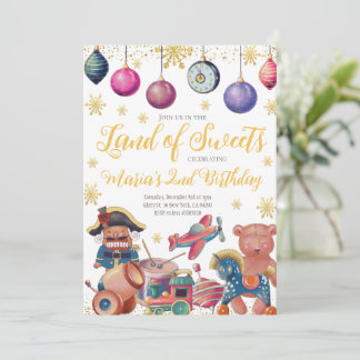 Gold Nutcracker Toys Einladung zum Geburtstag