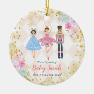 Gold Nutcracker wir erwarten Eltern Keramik Ornament