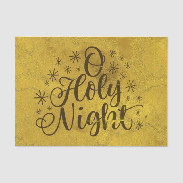 Gold O Heilige Nacht Weihnachten Seidenpapier (Vorderseite)