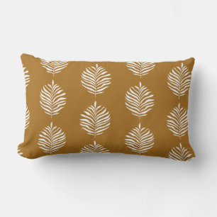 Gold-Ocker-Minimalist-Palmwedelmuster Lendenkissen
