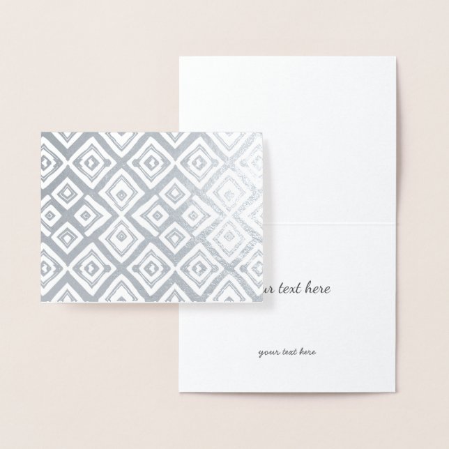 Gold oder Silber Moderne Abstrakte Random-Quadrate Folienkarte (Anzeige)