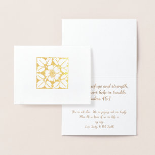 Gold- oder Silbernes modernes elegantes Blumenmust Folienkarte