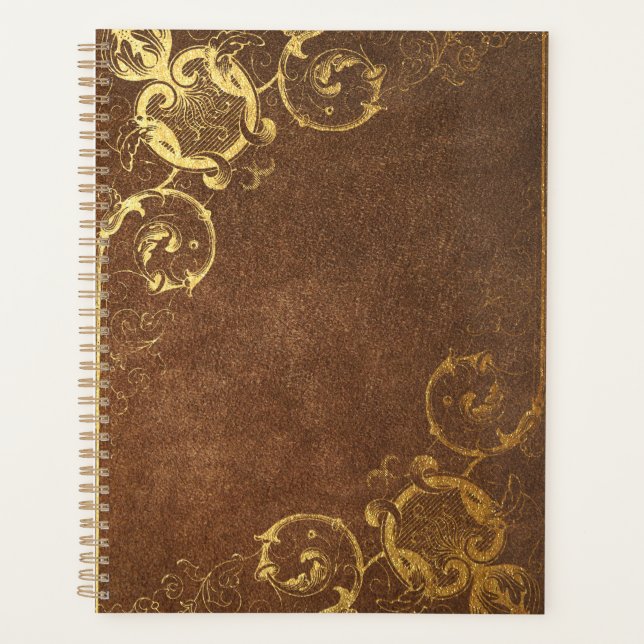 Gold Old Antique Gilded Book Cover Planer (Vorderseite)