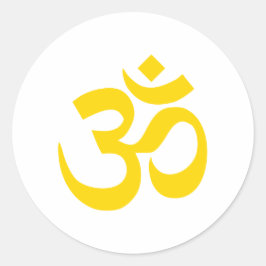 Gold Om Symbol Runder Aufkleber