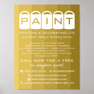 Gold Ombre, farbige Eimer, Maler und Dekorator Poster