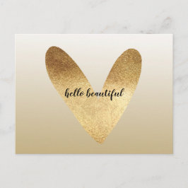 Gold Ombre Heart Postkarte