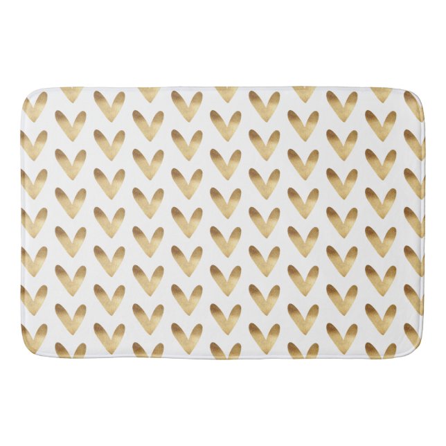 Gold Ombre Hearts Badematte (Vorderseite)