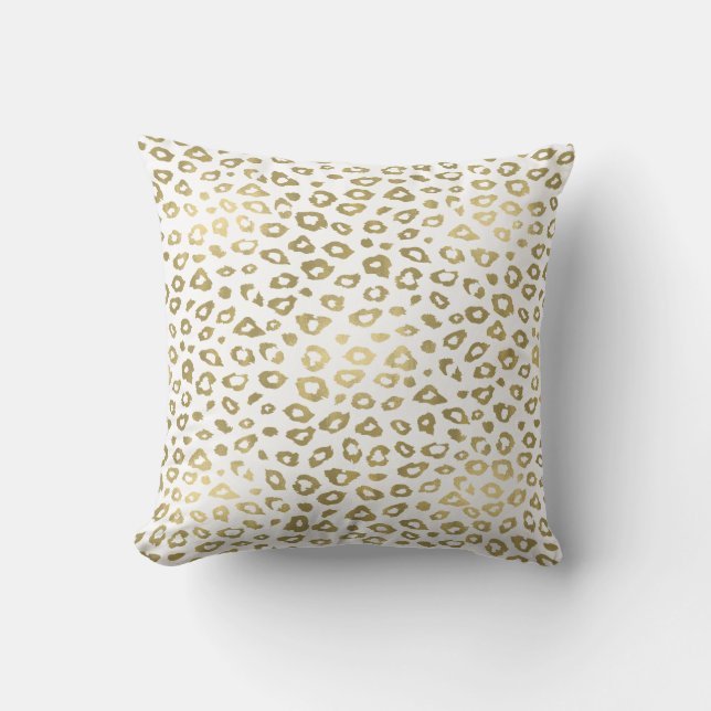 Gold Ombre Leopard Print Kissen (Vorderseite)