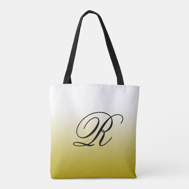 Gold Ombre über jede Farbe mit Monogramm Tasche (Rückseite)